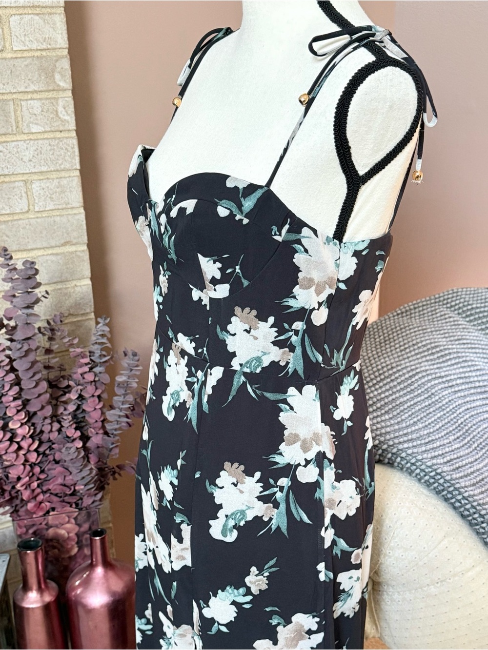 PETAL & PUP Meg Midi Dress - Black - Picture 5 of 14